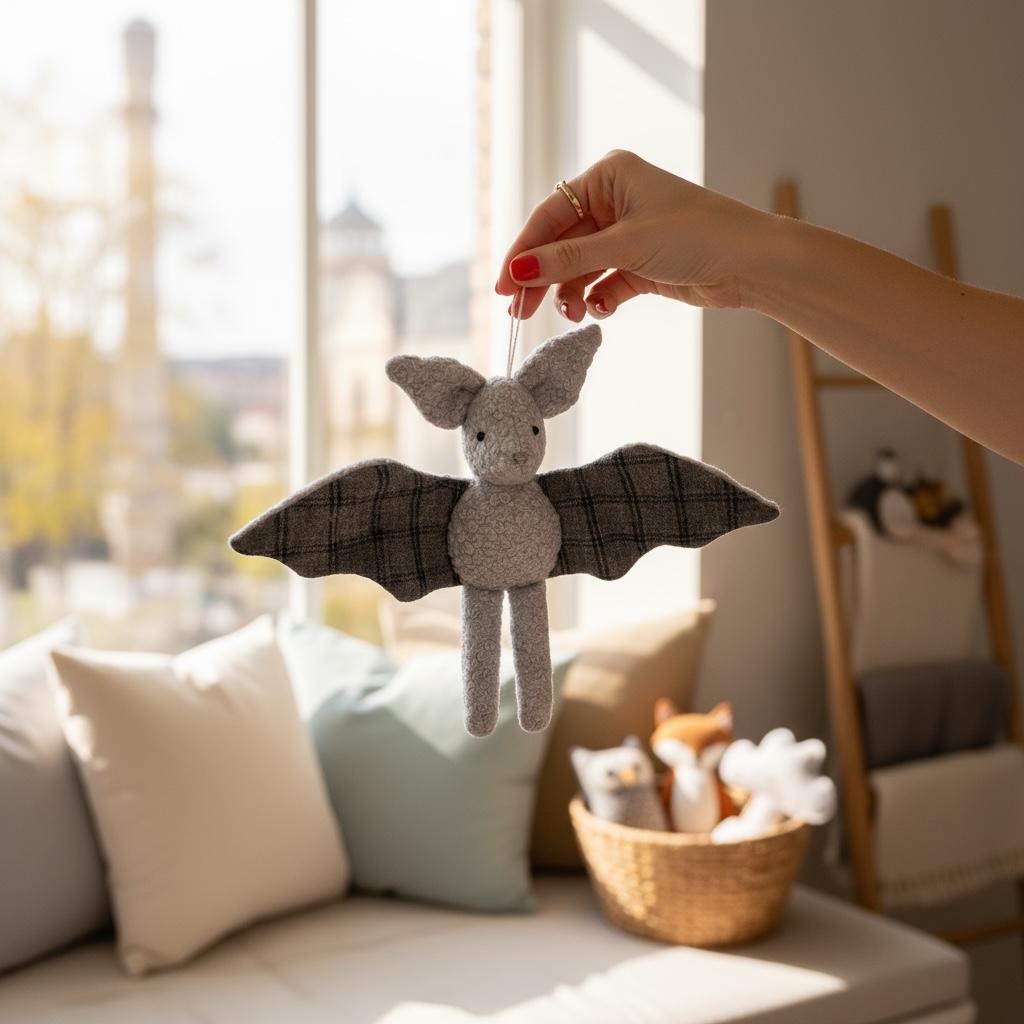 Bat Sewing Pattern PDF | Easy Halloween Stuffed Bat Soft Toy with 3 Eye Options