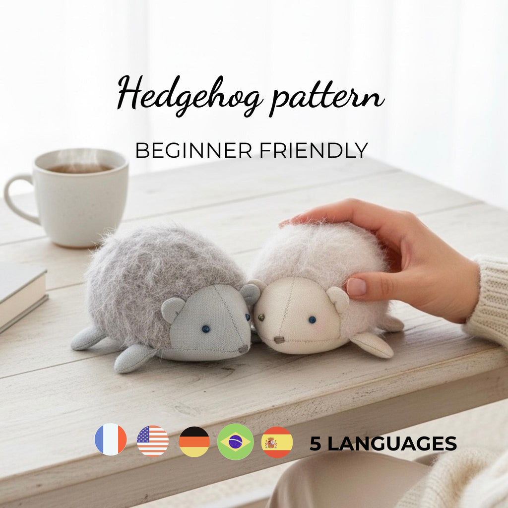 Hedgehog Sewing Pattern PDF | Easy Stuffed Hedgehog Soft Toy for Beginners