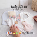 Newborn Baby Sewing Pattern PDF | 5-Piece Gift Set – Bib, Burp Cloth, Teether, Pacifier Clip & Lovey
