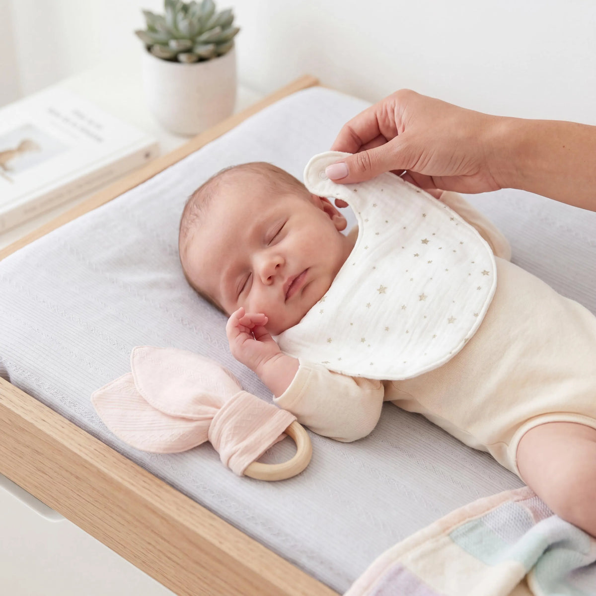 Newborn Baby Sewing Pattern PDF | 5-Piece Gift Set – Bib, Burp Cloth, Teether, Pacifier Clip & Lovey