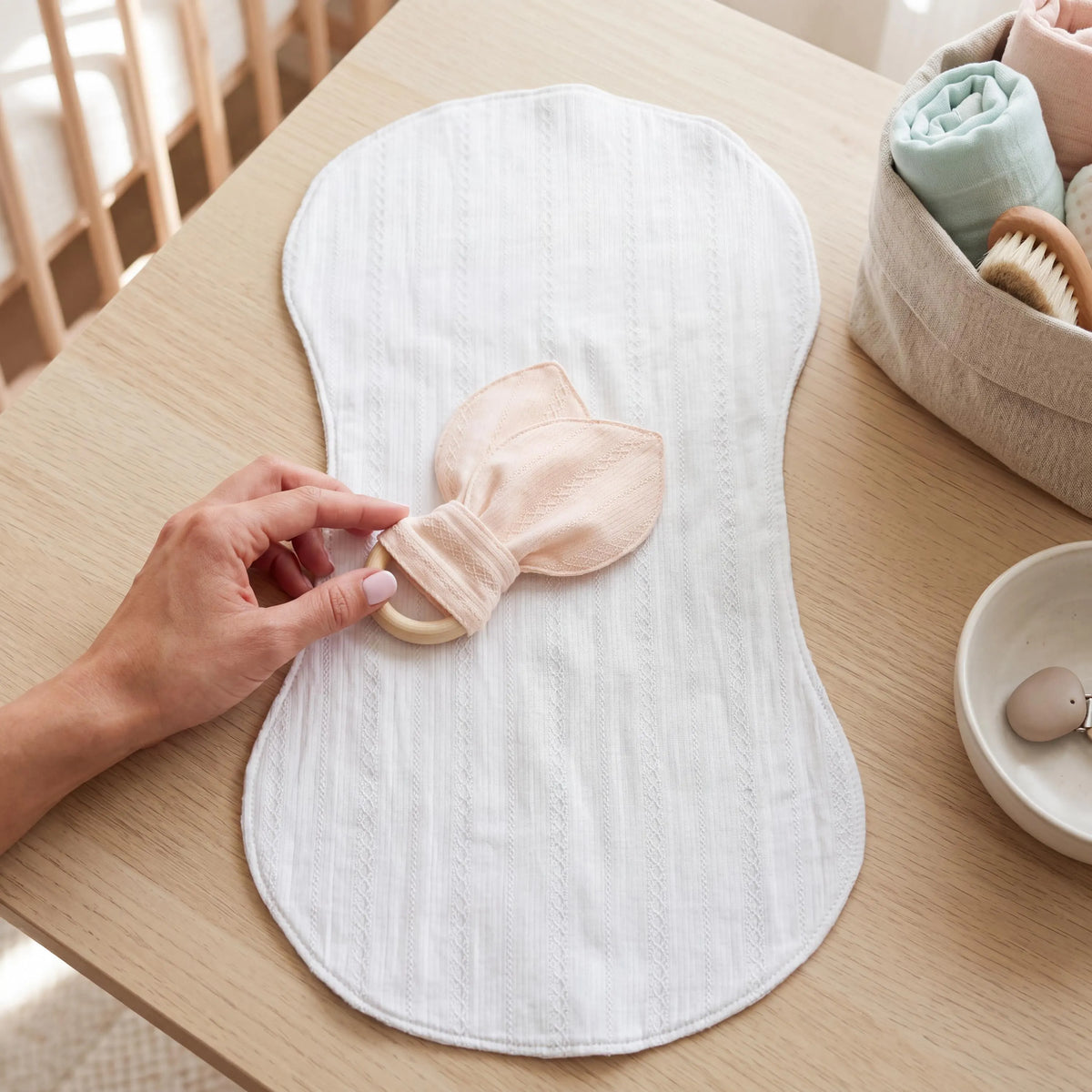 Newborn Baby Sewing Pattern PDF | 5-Piece Gift Set – Bib, Burp Cloth, Teether, Pacifier Clip & Lovey